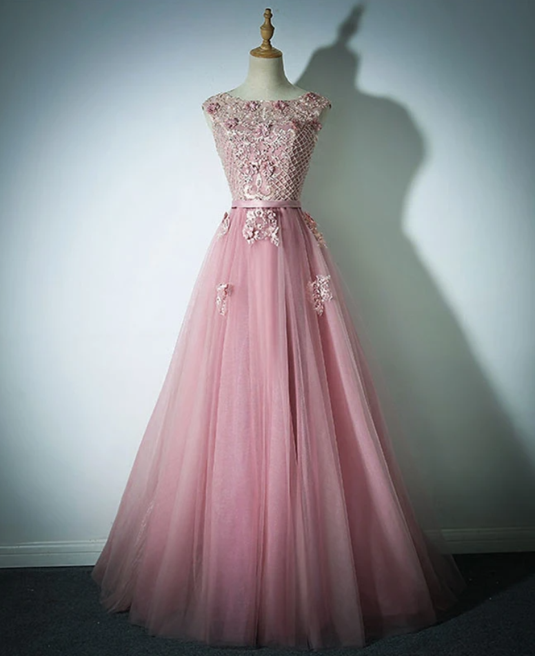 Lace Tulle Long Prom Dress, Evening Dress