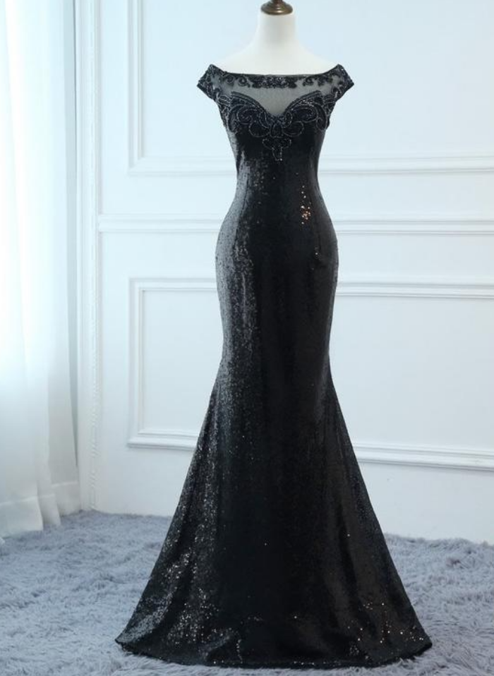 fashionable evening dresses Fashionable Long Dark Green Mermaid Sleeveless Beading Satin Prom Evening Dresses main image 0