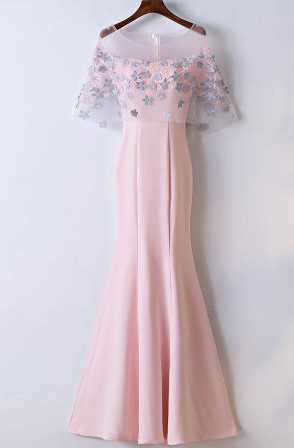 Elegent Pink Prom Dress, Tulle Prom Dress, Long Evening Dress, 2018 Prom Dress