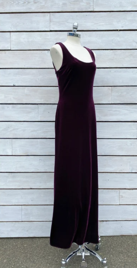 Small, 1990s Velvet Dress, Prom Dress, Homecoming Dress, Excellent Condition, Usa