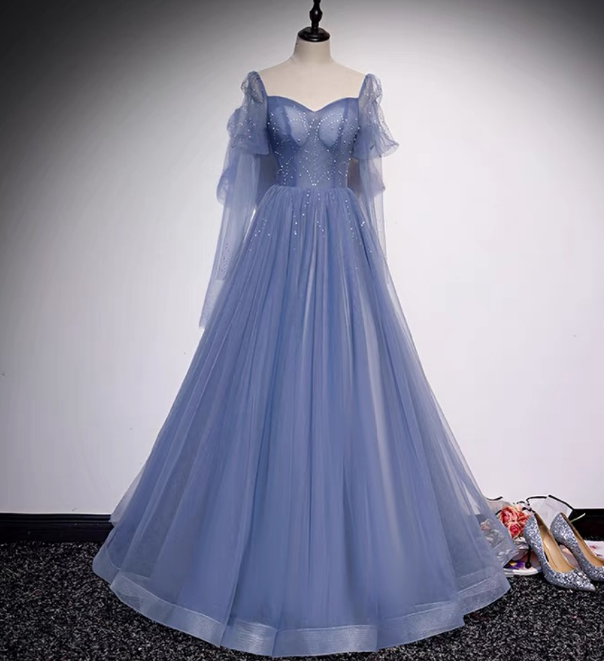 Prom Dresses Temperament Long Sleeve Dress, Long Prom Dress,custom Made