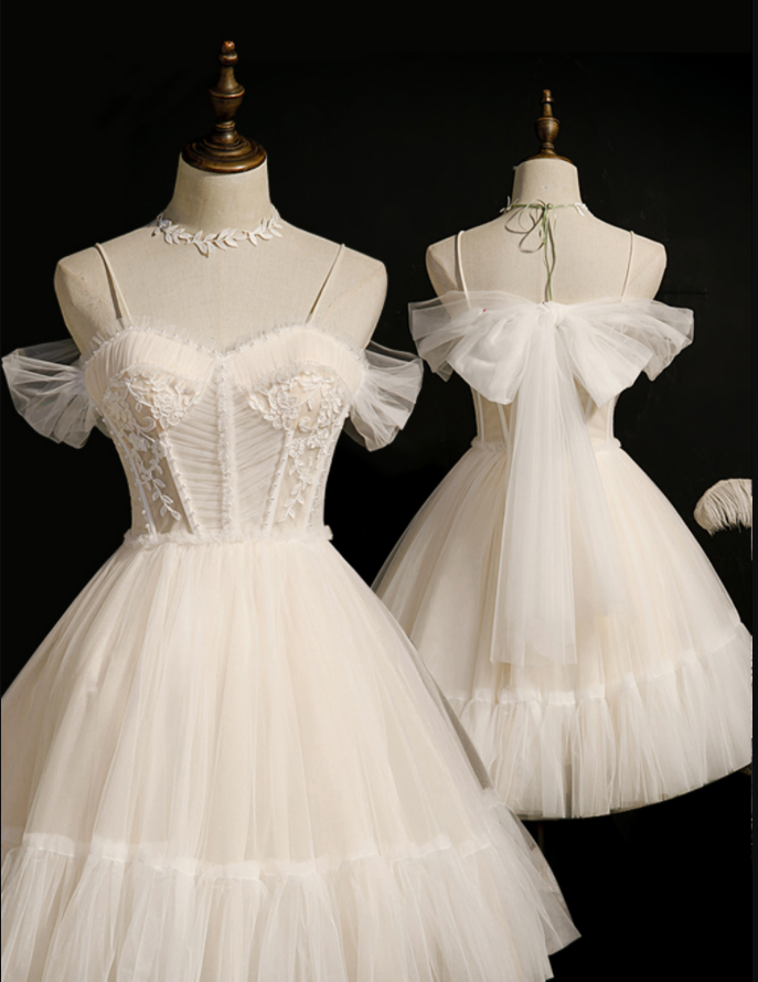 Dream Dress Gauze Dress Bow White Evening Dress
