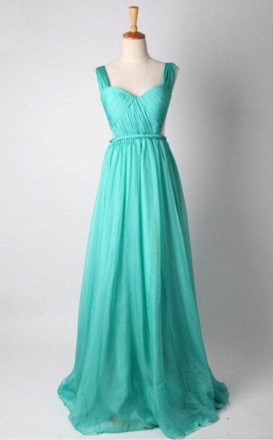 Pretty Green Simple And Elegant Prom Gown , Simple Prom Dresses