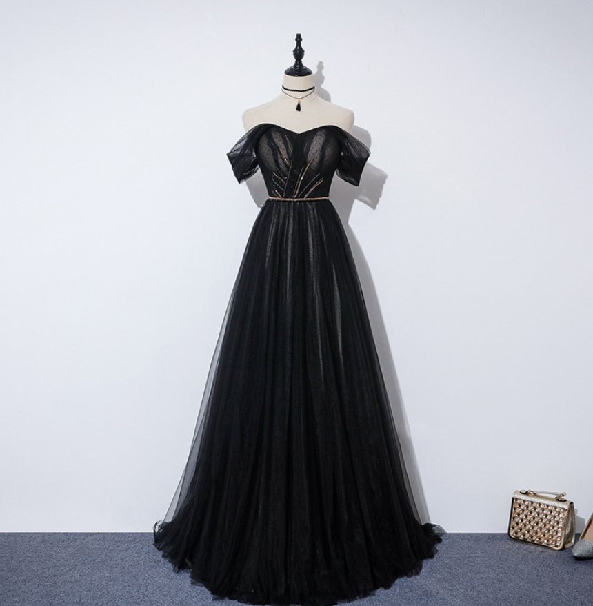 Black Wedding Evening Dress Sexy Tube Top Party Dress on Luulla