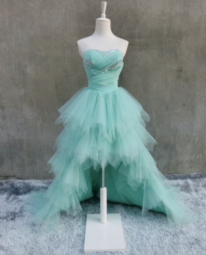 Sequins High Low Dress,layered Tulle Prom Dress,a Line Prom Dress,fashion Prom Dress,sexy Party Dress, Style Evening Dress
