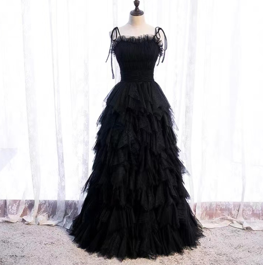 Spaghetti Strap Evening Dress, Long Fairy Dress, Cake Party Dress,custom Made
