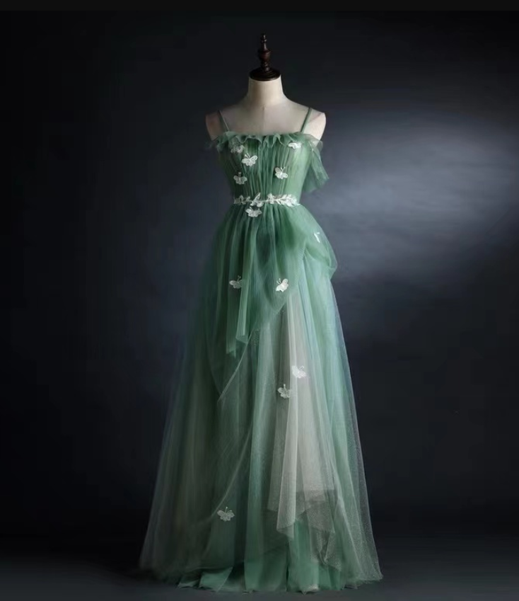 , Student Fresh Prom Dress, Little Wedding Dress, Green Bridesmaid Dress, Spaghetti Strap Party Dress,custom Made
