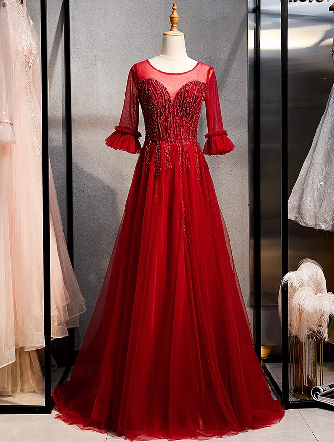 Red Wedding Dress,formal Evening Dress, Queen Prom Dress,custom Made