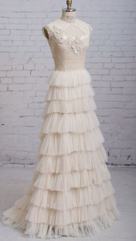 Charming A-line Wedding Dress,victorian Wedding Dress, Vintage Inspired Wedding Dress,high Collar Lace Wedding Dress