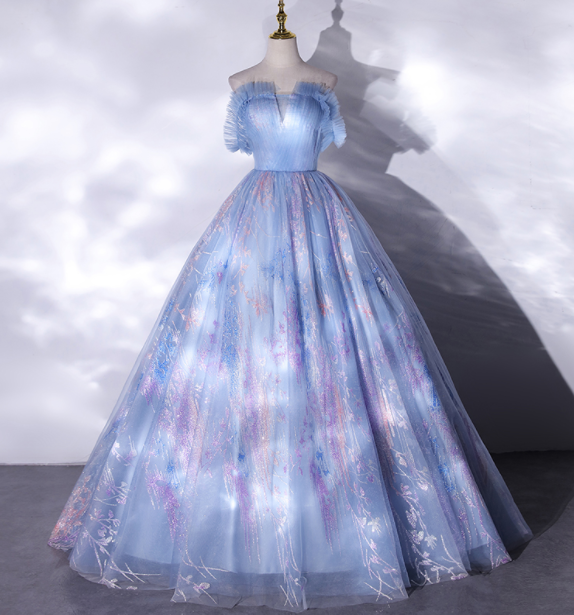 Like A Princess, Fashionable Style, Thin Shoulders And Fluffy Evening Dress