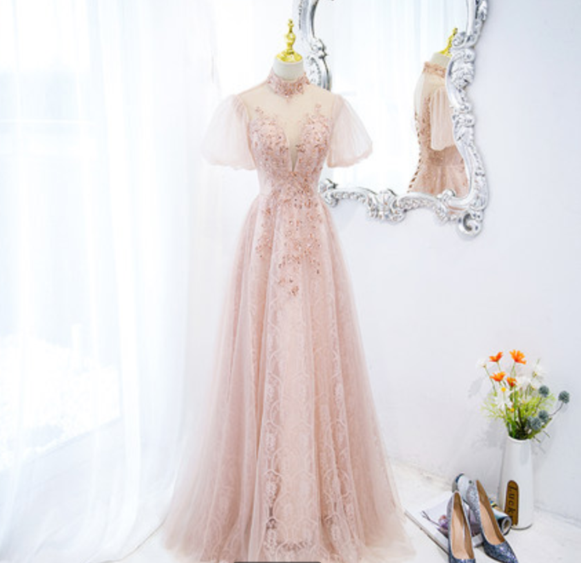 Pink Evening Dress Women's 2022 Light Luxury High Texture Long Annual Party Dress