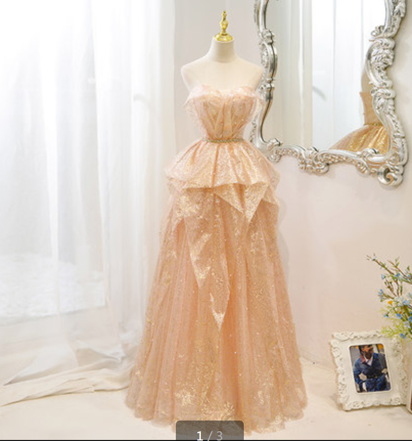 Golden Evening Dress 2022 High-end Banquet Dress