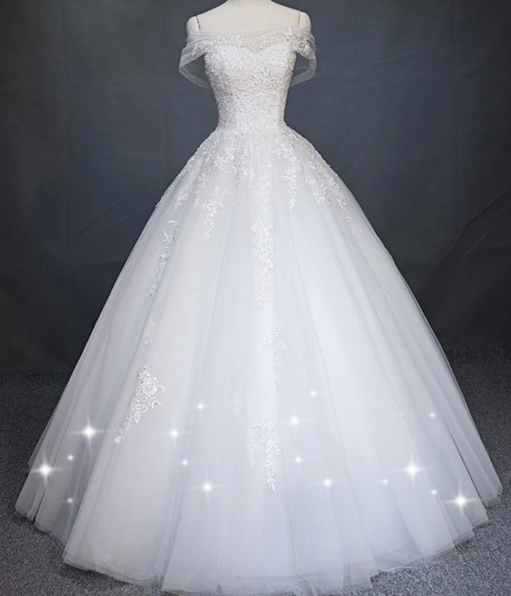 Charming Ball Gown Wedding Dress, Elegant Tulle Wedding Gown