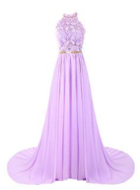 Charming Purple Prom Dresses, Backless Chiffon Prom Dresses, Long Evening Dress, Formal Women Dress