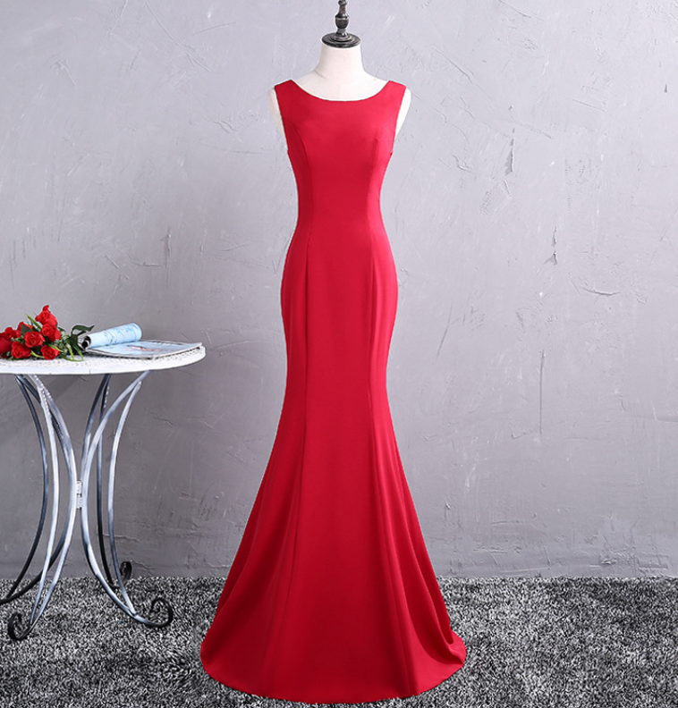 Prom Dresses,fishtail Skirt Mid-length Temperament Slim And Slim Evening Dress