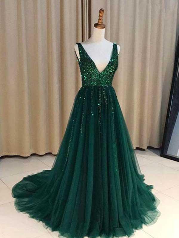 Green Prom Dress, Evening Dress, Winter Formal Dress,pageant Dance Dresses, Graduation School Party Gown