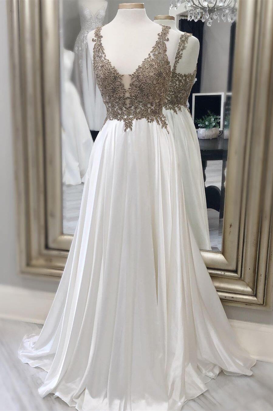sachin and babi light blue dress Light Champagne Tulle Lace Long Prom Dress, A-Line Strapless Formal Dr