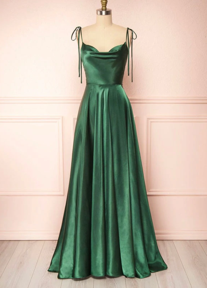Prom Dresses,simple Satin Long Prom Dress A Line Evening Dress
