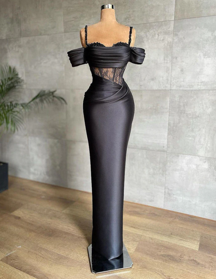 Prom Dresses,plus Size Prom Dresses Spaghetti Sheath Satin Lace Beaded  Sequins Evening Dress Arabic on Luulla