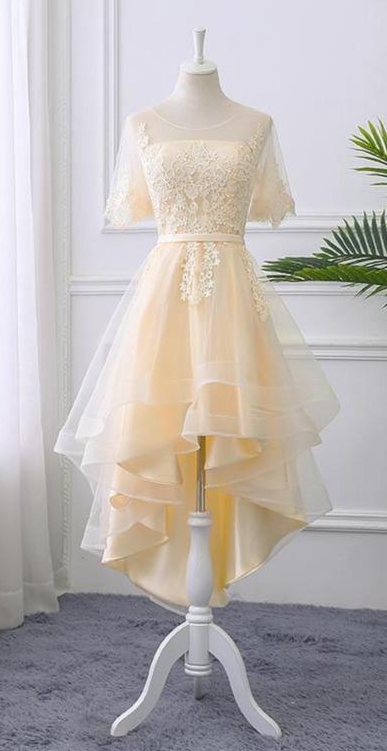 Adorable Party Dress With Lace Applique, Short Homecoming Dress