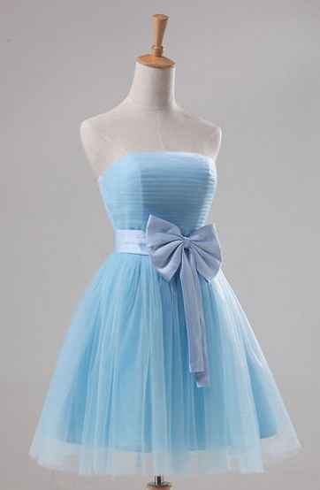 Lovely Homecoming Dress With Bow, Cute Short Formal Dresses, Prom Dresses