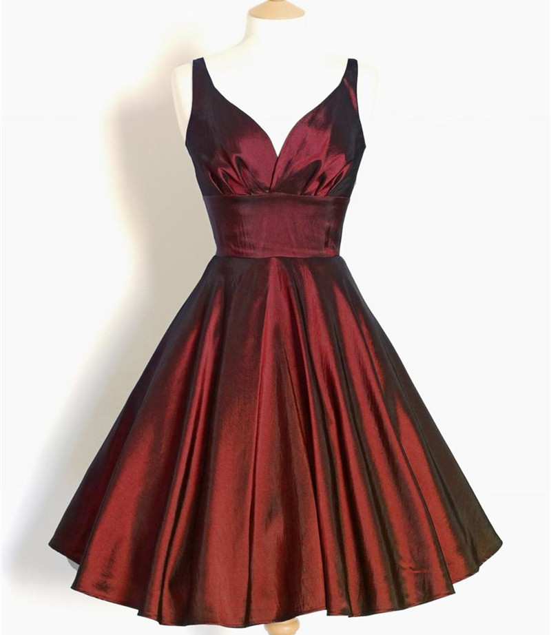Taffeta Vintage Short Swing Dresses
