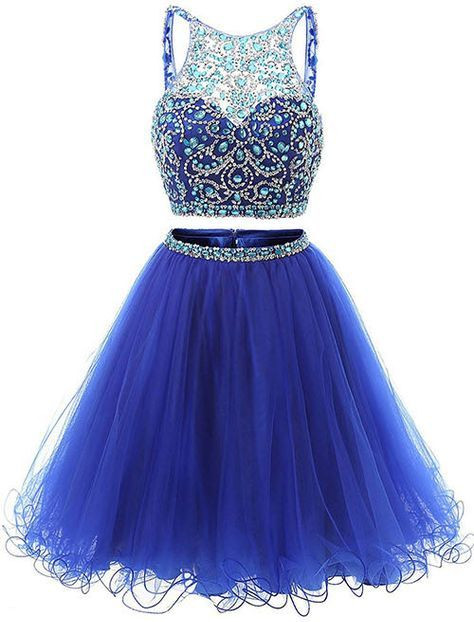 Two Pieces Short Royal Blue Graduation Dress Two Pieces Short Royal Blue Graduation Dress