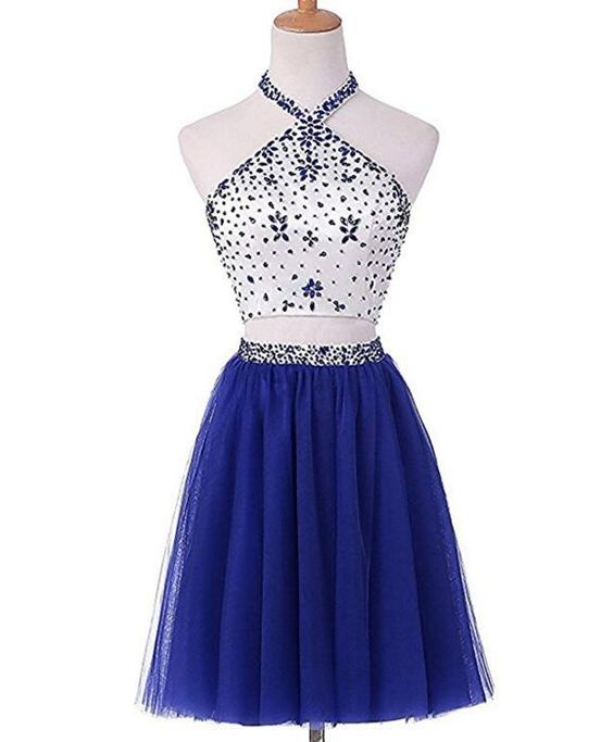 Charming Prom Dress, Two Piece Prom Dresses, Tulle Prom Gowns, Short Homecoming Dress