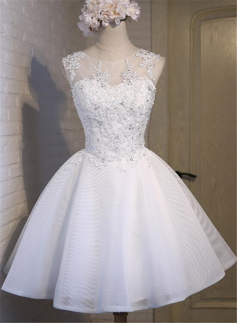 White Simple Graduation Dress, Lovely Party Dresses, Evening Formal Dress