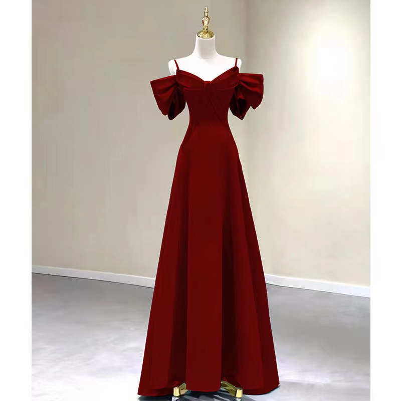 Spaghetti Strap Evening Dress, Sexy Birthday Party Dress, Red Prom Dress