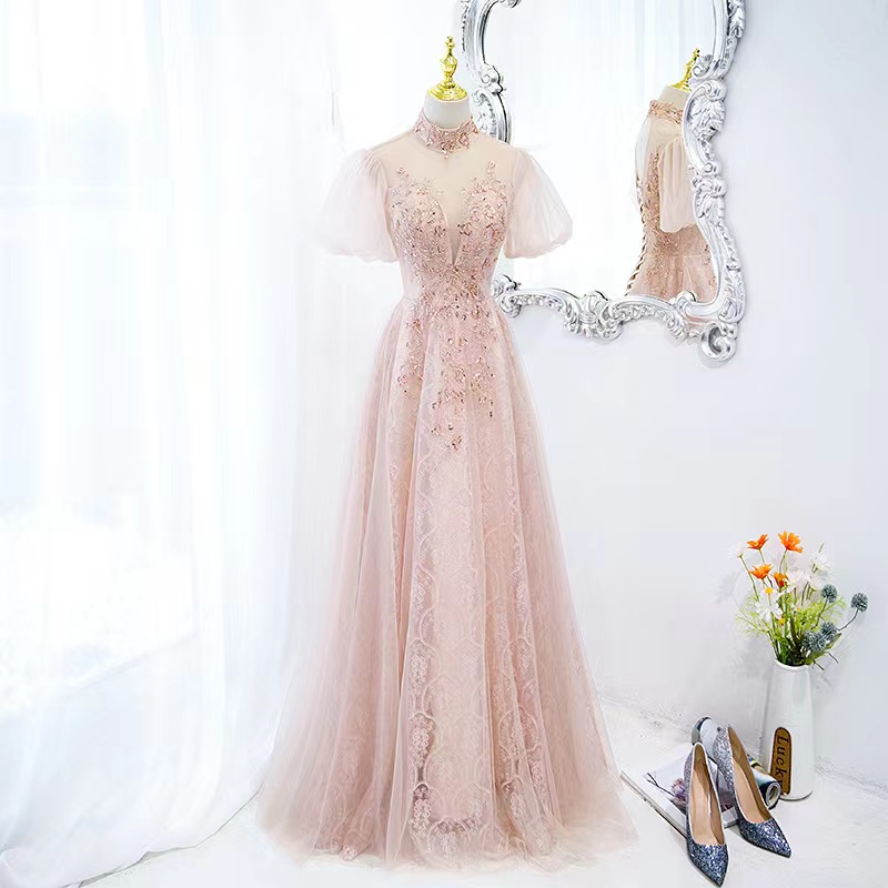 Pink Evening Dress, Fairy Temperament Prom Dress, Elegant Formal Dress