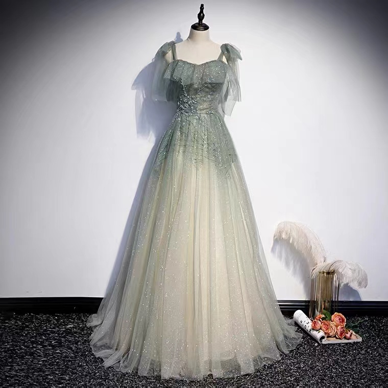 Spaghettis Strap Evening Dress, Party Dress, Fairy Prom Dress