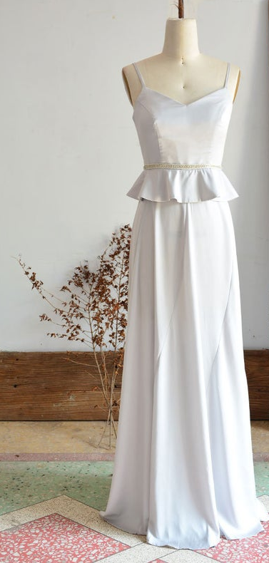 Long Bridesmaid Dress, Party Dress Spaghetti Strap ,Women Evening Prom Dress