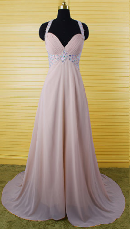 V Neck Chiffon Formal Prom Dress Beautiful Long Prom Dress Banquet