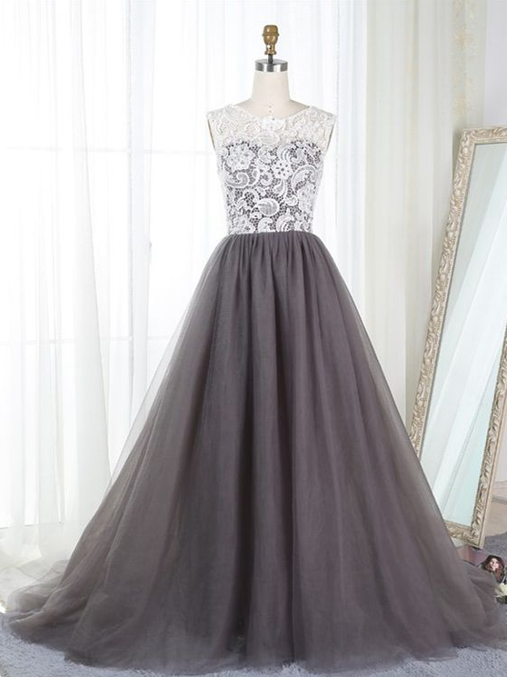 Elegant Tulle Long A-Line Prom Dress, Beautiful Evening Party Dress main image 0