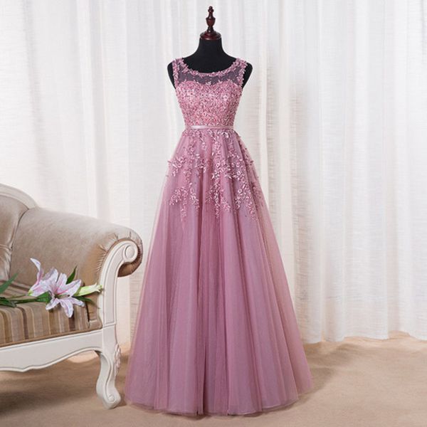Elegant Lovely A-line Tulle Lace Formal Prom Dress, Beautiful Long Prom Dress, Banquet Party Dress