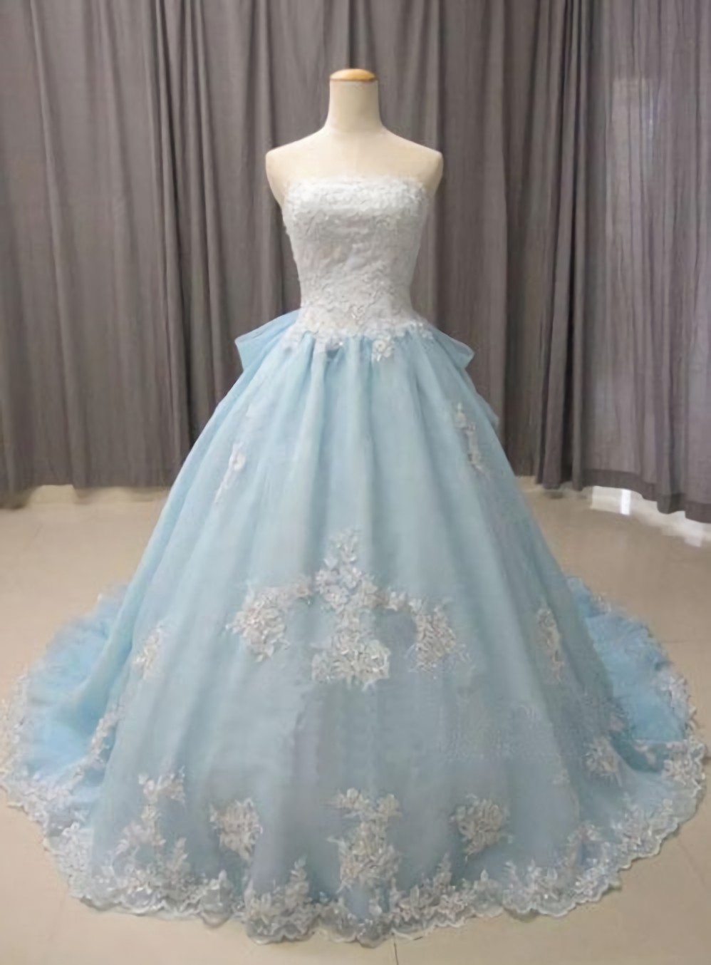 Elegant Sweetheart Strapless Lace Appliques Formal Prom Dress, Beautiful Long Prom Dress, Banquet Party Dress