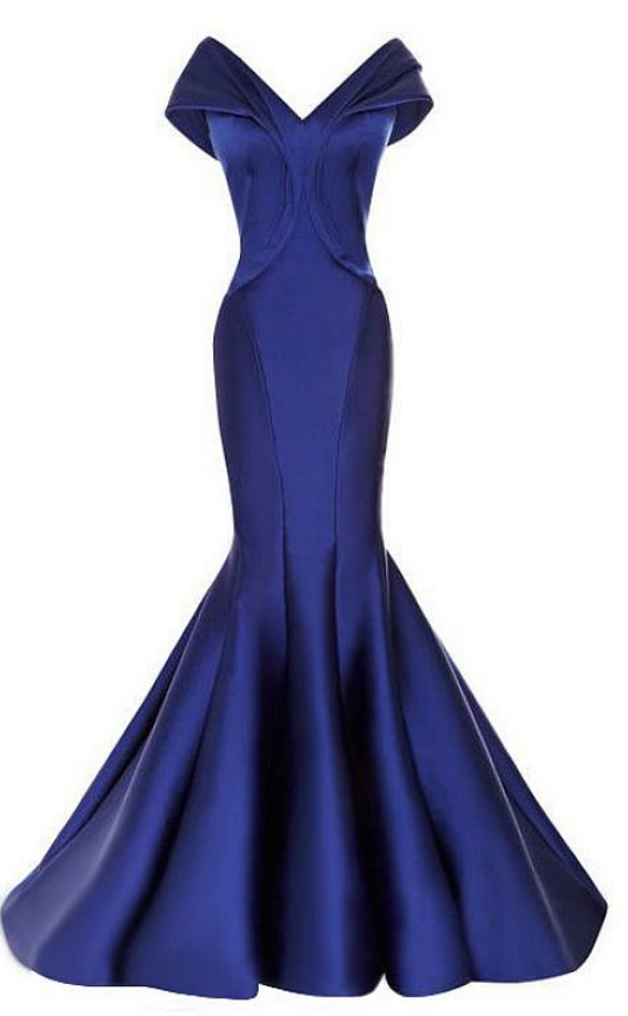 Stunning Satin Off-the-shoulder Neckline Mermaid Evening Dresses, Charming Prom Dress,long Prom Dresses, Woman Formal Gowns