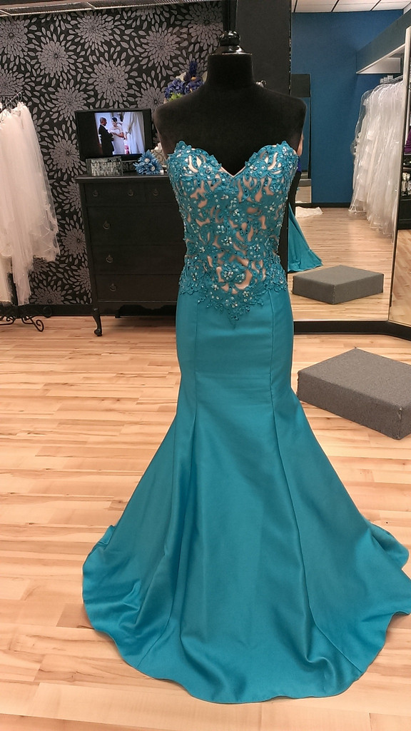 Prom Gowns,charming Evening Dress, Deep Turquoise Sweetheart Chiffon Long Prom Dress Mermaid Prom Gown