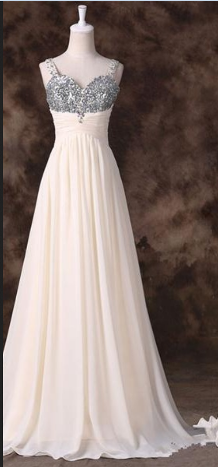 Sweetheart A-line Chiffon Floor-length Dress With Beaded Embellishment And Pleated Bodice And Lace-up Back, Prom Dresses, Popular Prom Dresses