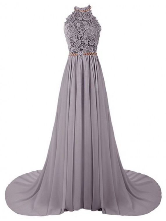 Sleeves Sweep Train Prom Dress With Lace Prom Dresses on Luulla