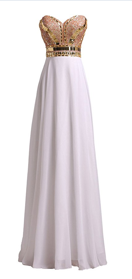 Prom Dresses A Line Chiffon Beaded Bodice Evening Gowns on Luulla