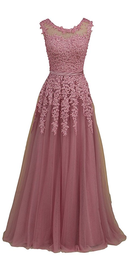A-Line Scoop Floor Length Short Tulle Prom Dress/Evening Dress   fg2691 main image 1