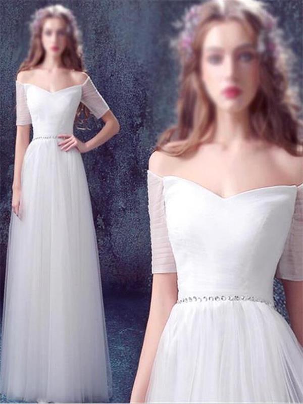 off shoulder wedding gown designs