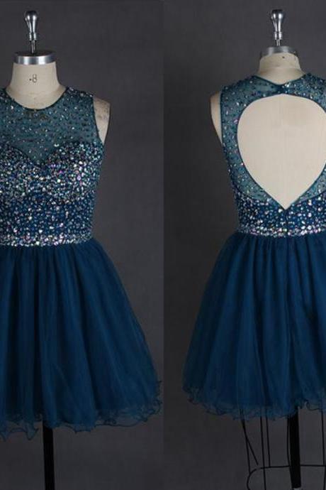 Glitter Lace Asymmetrical Ruffle Tiered Short See Through Homecoming Dress