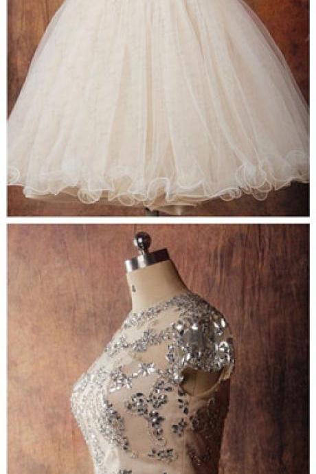 Short Dress With Crystals Bling Homecoming Dresses