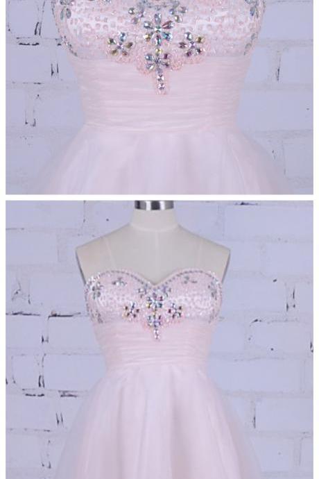 Ball Gown High Round Collar Off The Shoulder Sleeveless Mini Tiered Beaded Pleat Custom Made Homecoming Dress