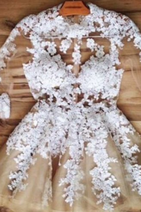 Homecoming Dresses,lace Homecoming Dresses,long Sleeve Homecoming Dresses,white Homecoming Dresses,juniors Homecoming Dresses, Homecoming Dresses