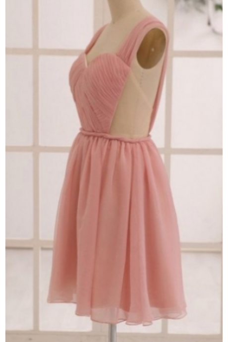 Short Sleeveless Backless Sweetheart Pleated Short/mini Homecoming Dress Dresses