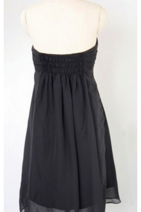 Short Chiffon Homecoming Dress ,a-line Sleeveless Strapless Short/mini Chiffon Backless Dresses